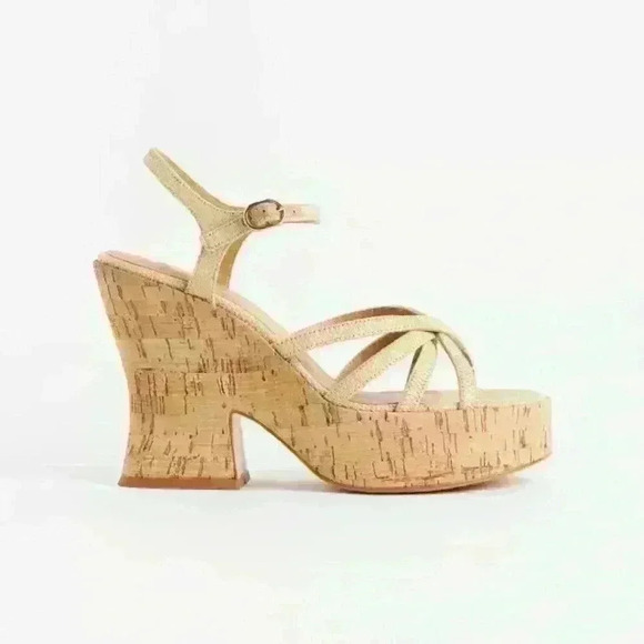 H&M Wedge Heel Sandals Tan Boho - Picture 3 of 14